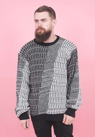 VINTAGE GREY PATTERNED JUMPER /R1064