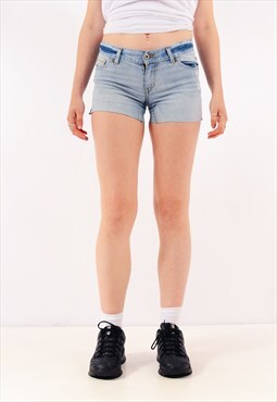 Vintage LEVI'S Cut Off Denim Shorts Light Blue W28 BV904