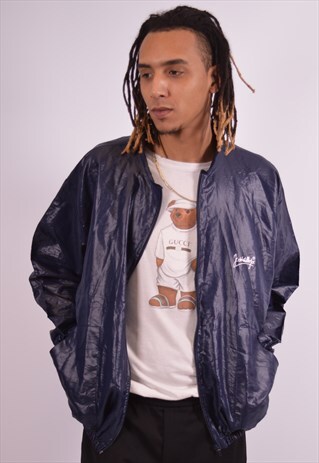 JC DE CASTELBAJAC MENS VINTAGE RAIN JACKET XXL NAVY BLUE 90S