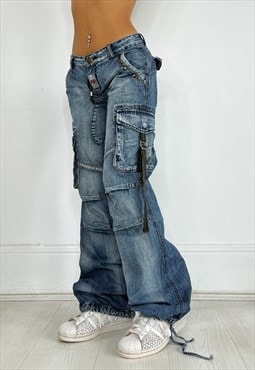 Vintage Y2k Jeans Cargo Utility 90s Baggy Streetwear 90s 00s