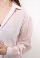 90S PINK COLOR MINIMALIST BLOUSE, VINTAGE CUTE ESSENTIAL TOP