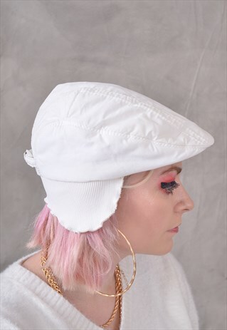 VINTAGE FLAT CAP IN WHITE