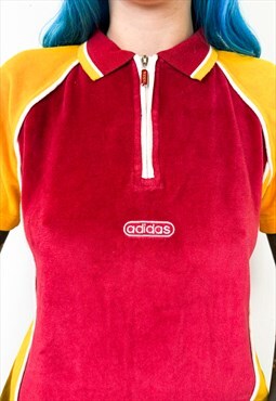 Vintage 80s velvet Adidas polo shirt 