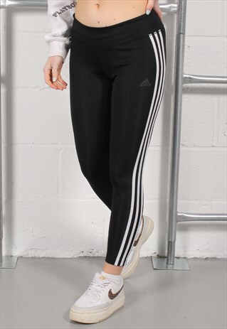 VINTAGE ADIDAS LEGGINGS IN BLACK COMFY SPORTSWEAR MEDIUM