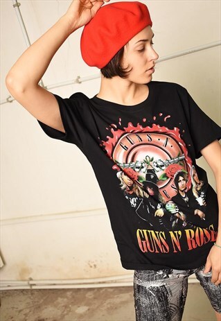 BLACK FESTIVAL GUNS N' ROSES ROCK BAND T-SHIRT TOP TEE