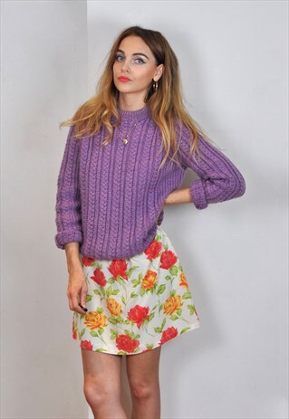 VINTAGE PASTEL PURPLE KNITTED JUMPER