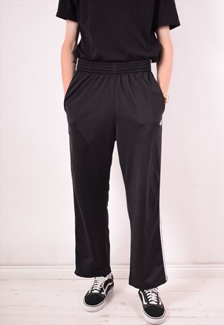 ADIDAS MENS VINTAGE TRACKSUIT TROUSERS MEDIUM BLACK 90S