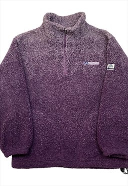 Ellesse Vintage Ladies Purple 1/4 Zip OTH Fleece Sweater