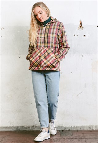 VINTAGE 70S CHECK PRINT RAIN JACKET