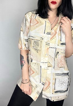 Vintage grunge style 90s patterned blouse size 12