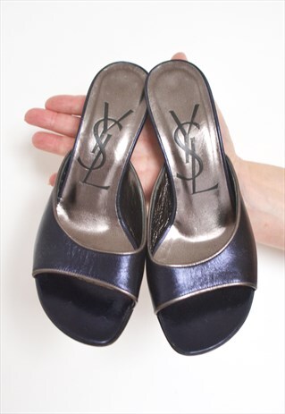 VTG YSL YVES SAINT LAURENT BLUE HEELS