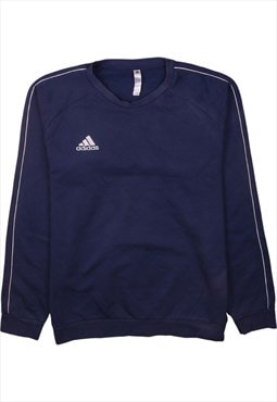 Vintage 90's Adidas Sweatshirt Lightweight Crew Neck Navy