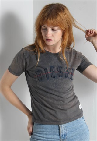 VINTAGE DIESEL Y2K ACID WASH T-SHIRT BLACK