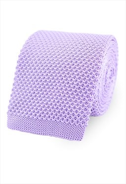 Wedding Handmade Polyester Knitted Tie In Pastel Purple