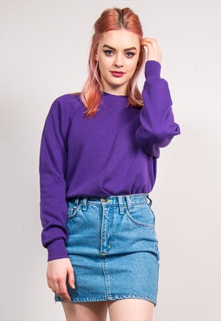 90'S VINTAGE BASIC PURPLE SWEATSHIRT JUMPER