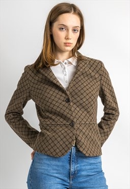 Woman Wool Lana Checked ETRO Milano Gray Blazer 5944