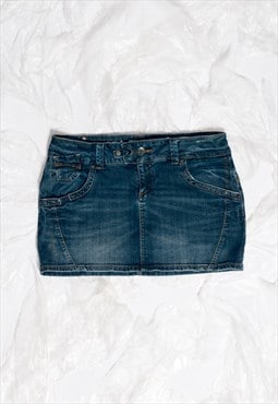 Vintage Denim Skirt Y2K Low Rise Ultra Mini