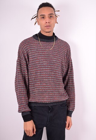 MISSONI SPORT MENS VINTAGE JUMPER SWEATER LARGE MULTI 90'S