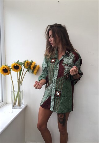 CRAZY PATTERN OVERSIZED RETRO VINTAGE UNISEX FESTIVAL SHIRT