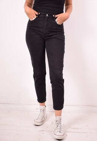 FILA JEANS WOMENS VINTAGE JEANS W28 L29 BLACK 90S
