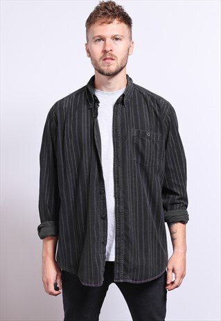 VINTAGE CORDUROY CORD STRIPED SHIRT
