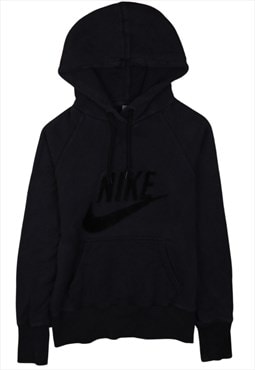 Vintage 90's Nike Hoodie Spellout Center Middle Swoosh Black