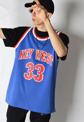 VINTAGE 90S BLUE BASKETBALL JERSEY VEST