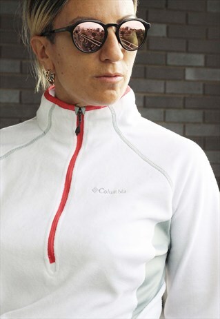 VINTAGE Y2K COLUMBIA WHITE QUARTER ZIP FLEECE