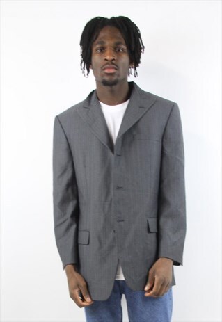VINTAGE VERSACE PATTERNED GREY BLAZER