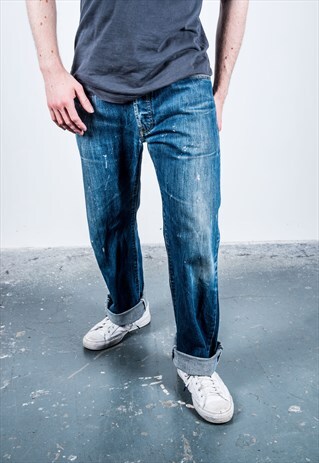 VINTAGE BLUE LEVI'S 501 PAINT JEANS