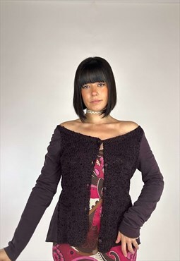 Vintage 2000s Boho Style Knitted Festival Jacket