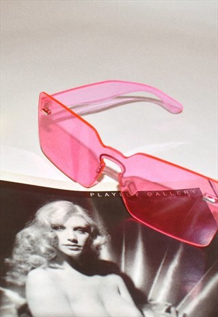 PINK SQUARE FRAMELESS SUNGLASSES