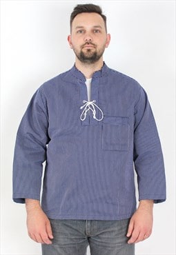 FISCHERKITTEL L Fisherman Shirt Worker Sailor Stripe Top