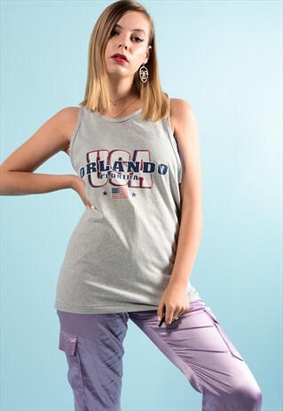 VINTAGE GREY ORLANDO PRINT VEST