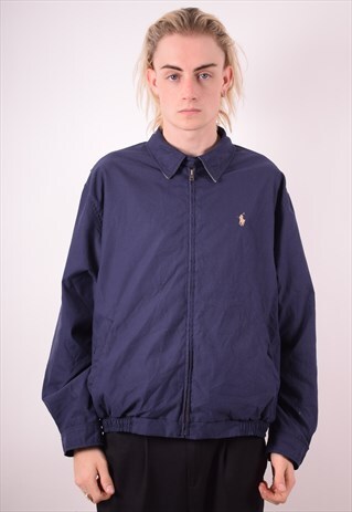 POLO RALPH LAUREN MENS VINTAGE HARRINGTON JACKET LARGE BLUE