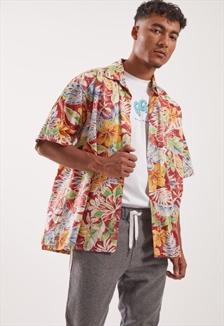 VINTAGE HAWAIIAN PATTERNED FESTIVAL SHORT SLEEVE SHIRT