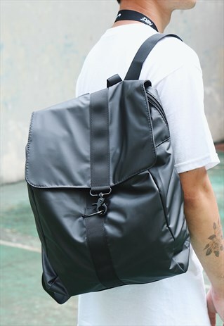 SHALEX CANVAS LIGHTWEIGHT BACKPACK - BLACK