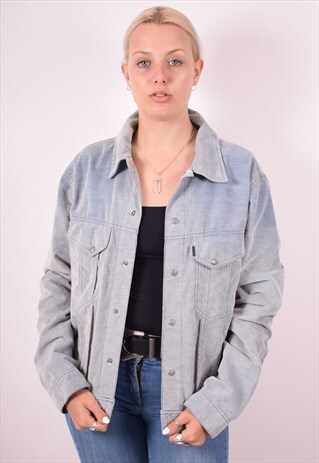 PAUL SMITH WOMENS VINTAGE CORDUROY JACKET LARGE BLUE 90S