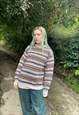 VINTAGE PATTERNED CHUNKY KNITTED OVERSIZED WOOL JUMPER