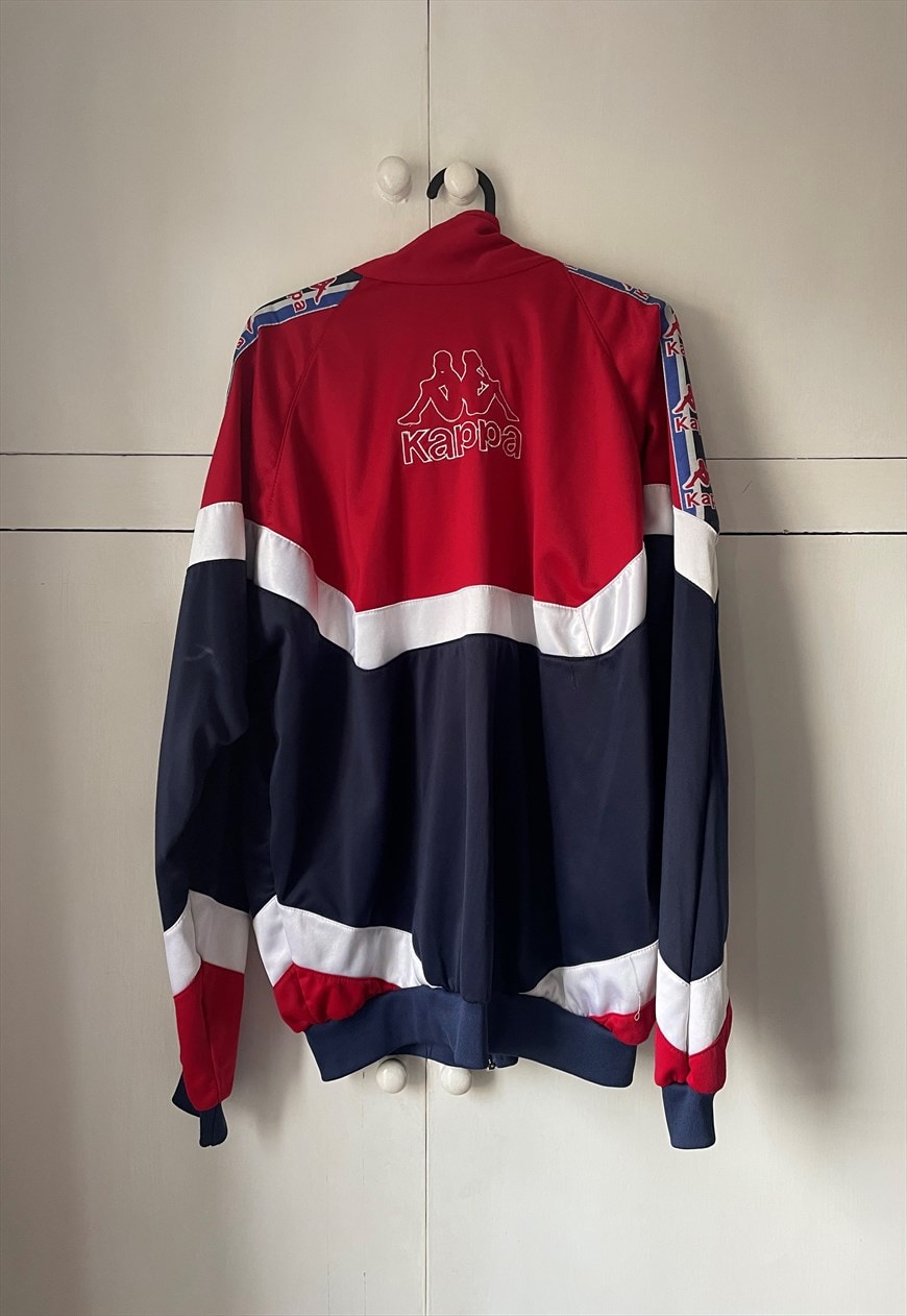 Red white and hot sale blue kappa jacket