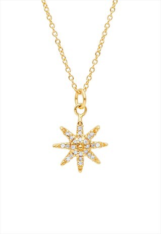 STAR ZIRCONIA NECKLACE IN SILVER AND 22K GOLD PLATED
