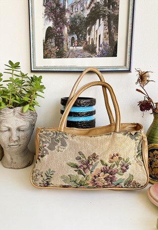 VINTAGE Y2K 00S RENAISSANCE CHIC FLORAL TAPESTRY PETITE BAG