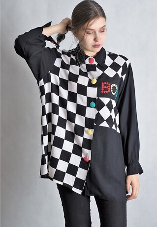 LONG SLEEVE 80S WOMENS BLOUSE