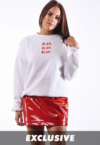 BLAH BLAH BLAH SWEATSHIRT IN WHITE