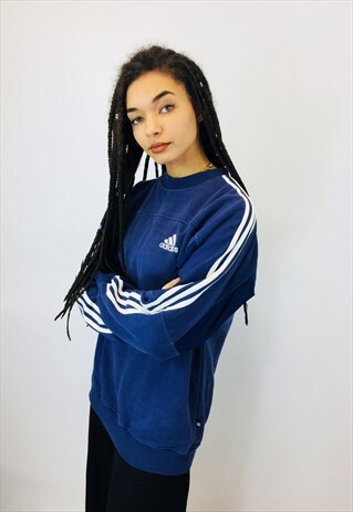 ADIDAS CLASSIC 3 STRIPE EMBROIDERED SWEATSHIRT