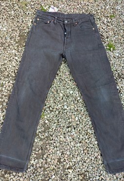 Charcoal Black 501 Button Fly Levi Jeans