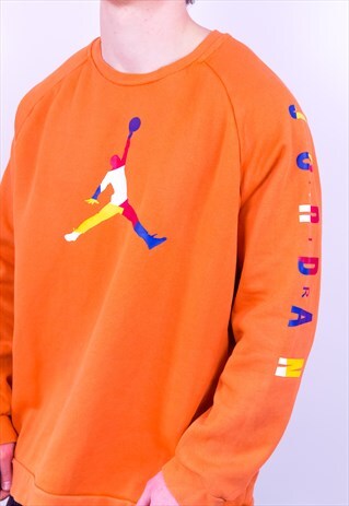 VINTAGE NIKE AIR JORDAN SWEATSHIRT ORANGE XL