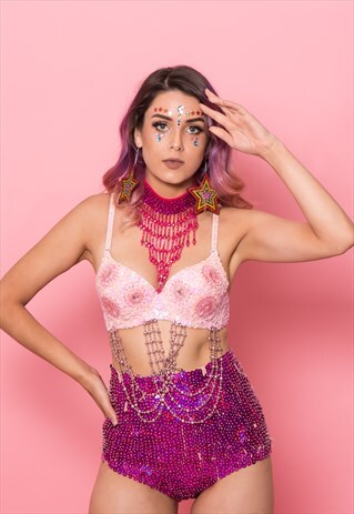 PINK TASSEL BRA