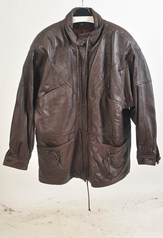 VINTAGE 80S REAL LEATHER COAT