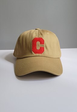Khaki Graphic Vintage Cotton Baseball Adjustable Cap 